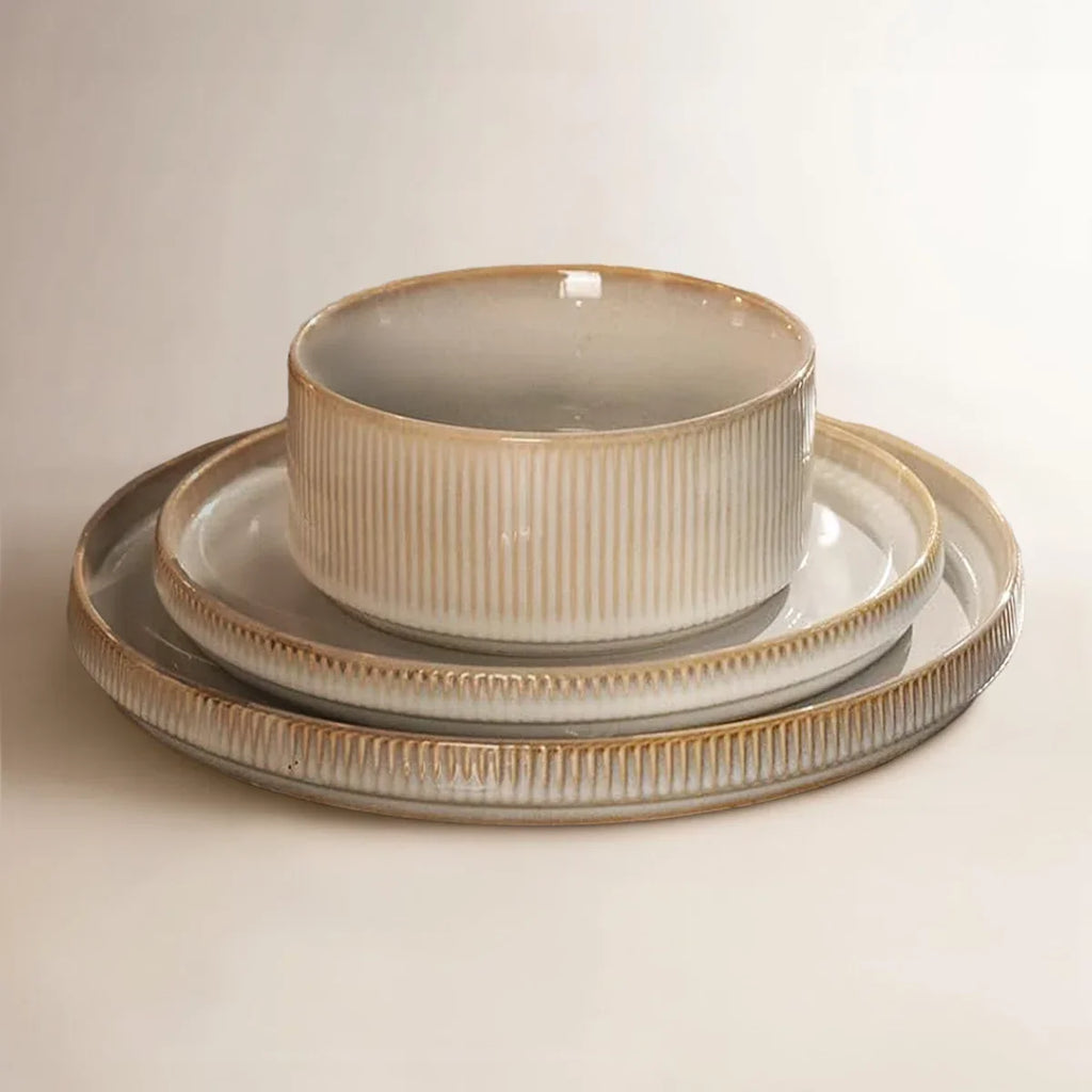 🍽️ 12-Piece Stoneware Dinnerware Set for 4 – Modern Ceramic Crockery Set for Everyday Dining & Entertaining