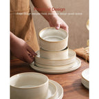 🍽️ 12-Piece Stoneware Dinnerware Set for 4 – Modern Ceramic Crockery Set for Everyday Dining & Entertaining