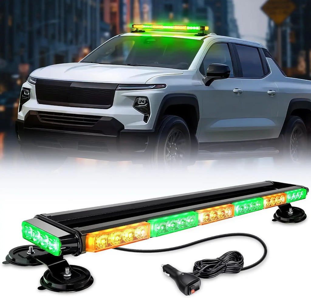 29.5" 56LED Magnetic Roof Top Strobe Light Bar – 12V-24V High-Visibility Warning Light for Work Vehicles