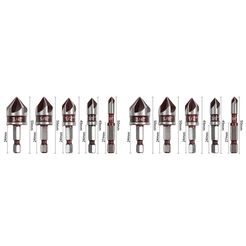 ✨ High-Carbon Steel Countersink Drill Bit Set — Precision Drilling for Wood and Metal! ✨