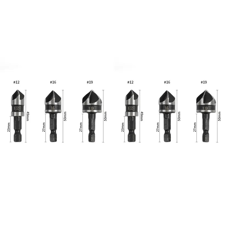 ✨ High-Carbon Steel Countersink Drill Bit Set — Precision Drilling for Wood and Metal! ✨