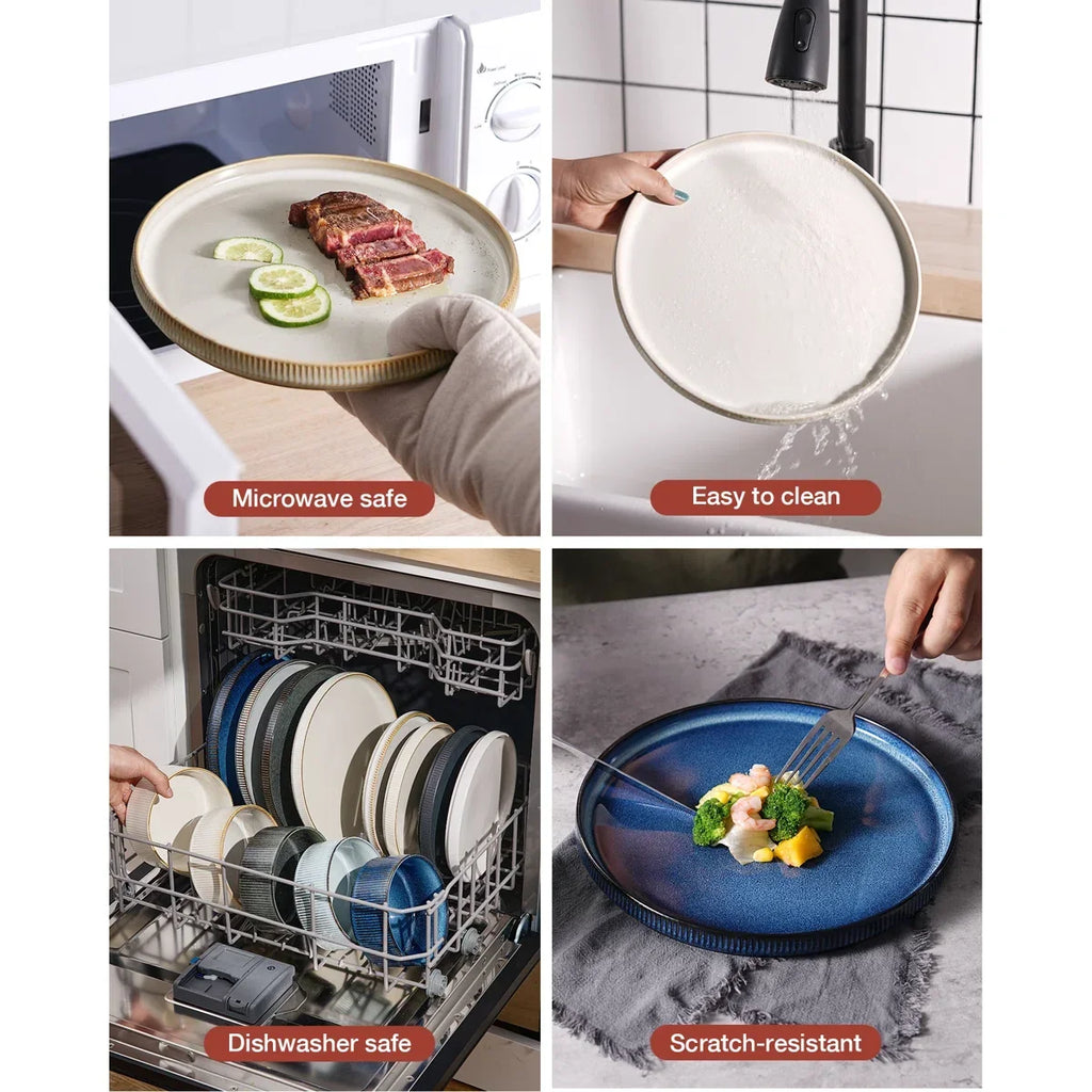🍽️ 12-Piece Stoneware Dinnerware Set for 4 – Modern Ceramic Crockery Set for Everyday Dining & Entertaining