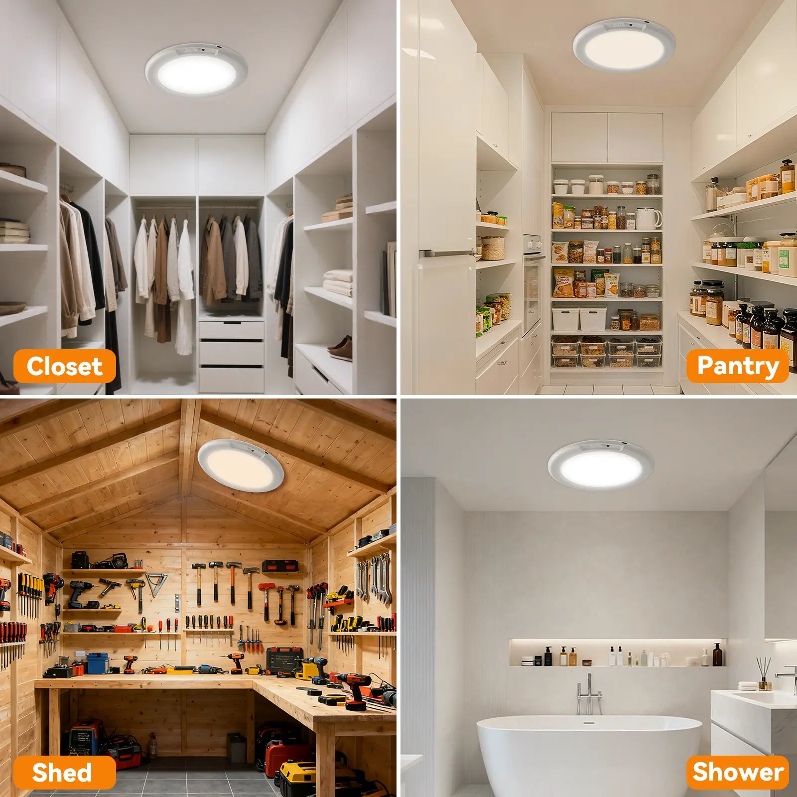 Rechargeable Magnetic Ceiling Lights 2-Pack with Remote