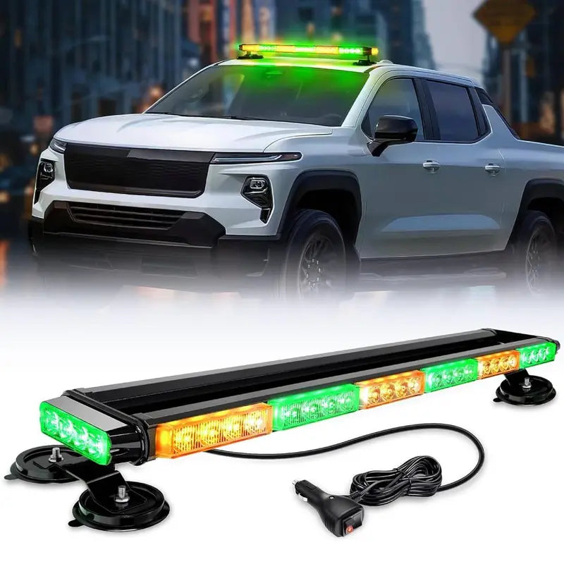 29.5" 56LED Magnetic Roof Top Strobe Light Bar – 12V-24V High-Visibility Warning Light for Work Vehicles