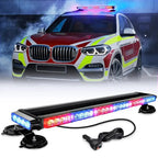 29.5" 56LED Magnetic Roof Top Strobe Light Bar – 12V-24V High-Visibility Warning Light for Work Vehicles
