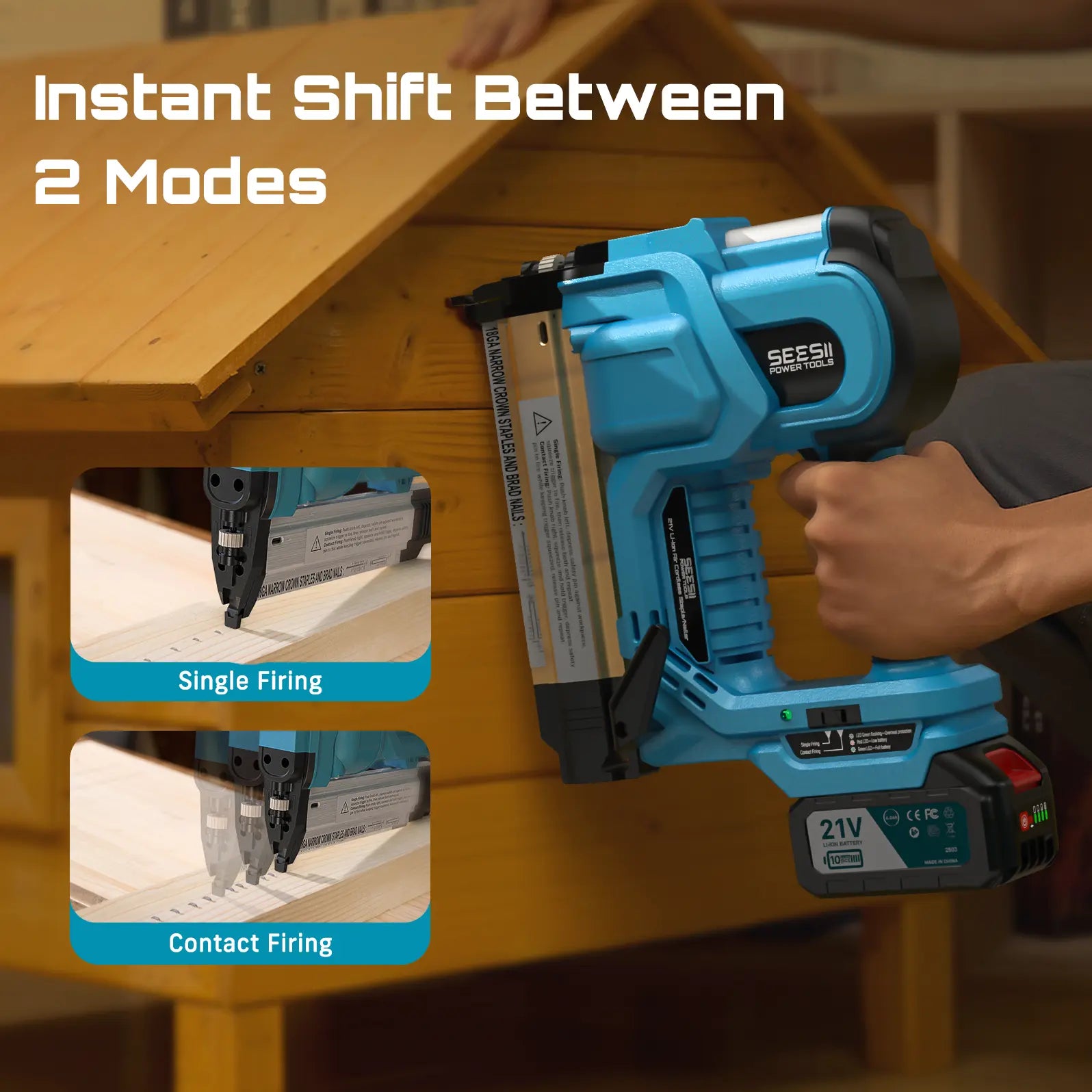 Cordless 2-in-1 Brad Nailer/Staple Gun – 21V
