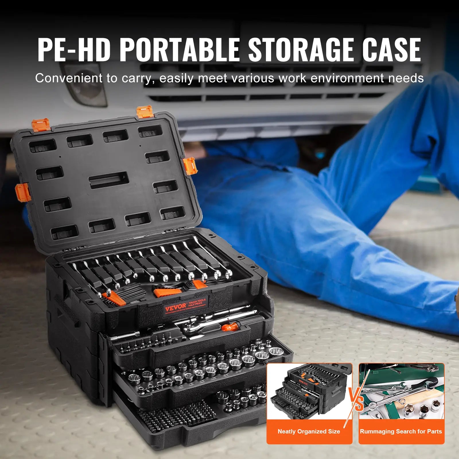 450 Pcs Mechanics Tool Set with Storage Case