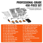 450 Pcs Mechanics Tool Set with Storage Case
