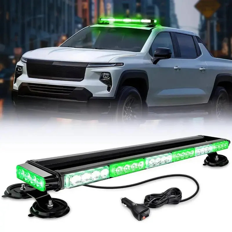 29.5" 56LED Magnetic Roof Top Strobe Light Bar – 12V-24V High-Visibility Warning Light for Work Vehicles