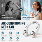🌀 LIMITED-TIME 49% OFF! 💥 360° Rotating Neck Fan – Ultra Quiet, 3 Speeds, Hands-Free, Long Battery ✨